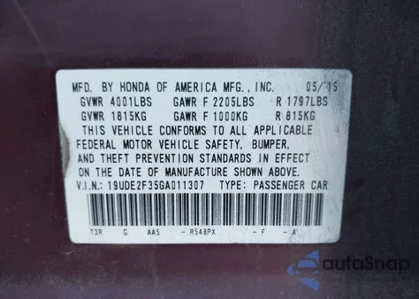 2016 Acura Ilx 2.4L/Acurawatch Plus Package from USA, damaged, VIN 19UDE2F35GA011307